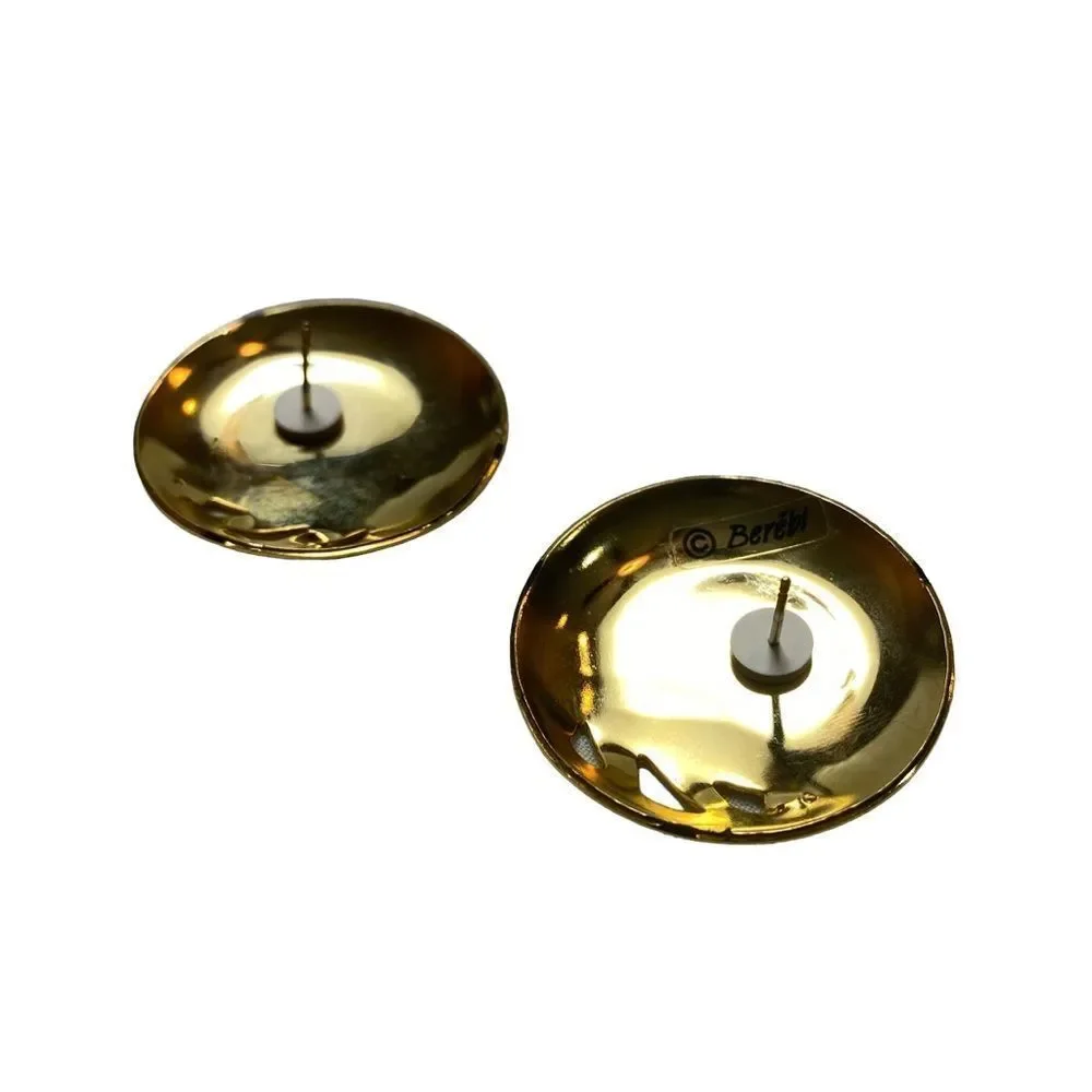 Vintage 80’s Berébi Gold And Purple Enamel Earrings - Picture 4 of 10